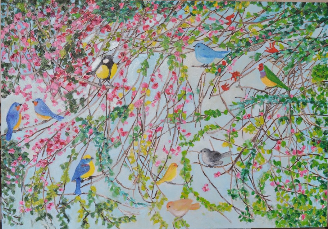My Paradise oil painting by Khalda Hamouda